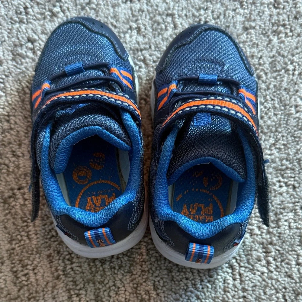 Stride Rite Blue and Orange Kids Sneakers - Picture 3 of 5